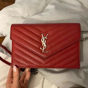 YSL Envelope Bag in Red